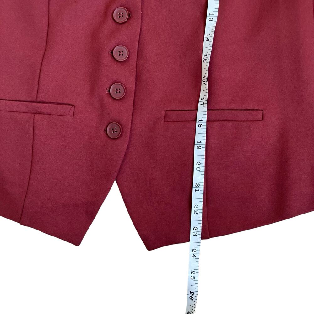 Torrid Sz 1 / 1X Studio Luxe Ponte Vest Maroon Burgundy Tailored Preppy Career - Picture 12 of 15